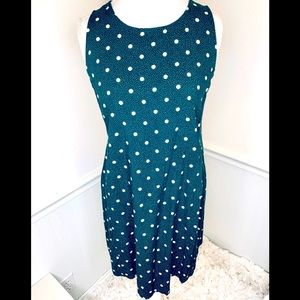 Polka dot trapeze dress.